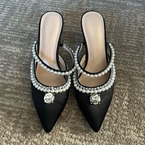 Womens High Heel Mules Sandals